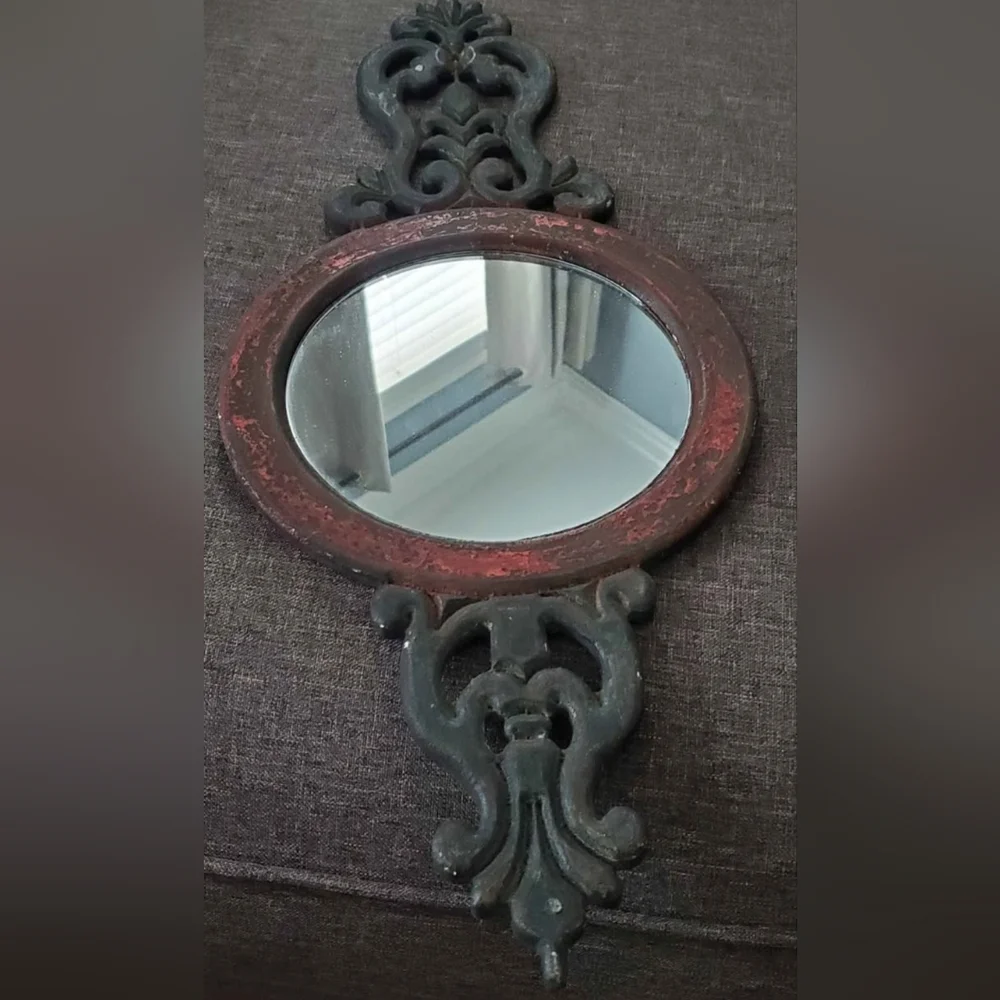 Vintage-Style Black and Brown Wall Mirrors